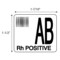 Nevs Label, AB Rh Positive 1-1/2" x 1-7/10" White w/Black LBW-0033 - alternate 2